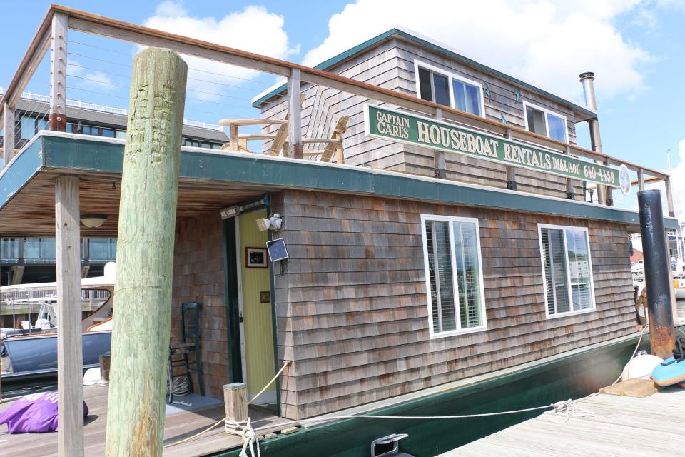 Bill Casey owns the Captain Carl's houseboat, which he uses for short-term rentals. It's docked at his marina on Long Wharf, near Washington Street.