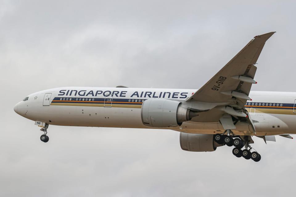 Ein Airbus A350 von Singapore Airlines im Jahr 2021. - Copyright: Massimo Insabato/Archivio Massimo Insabato/Mondadori Portfolio via Getty Images