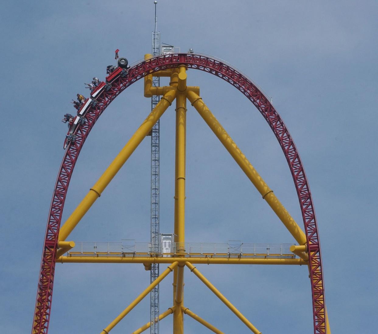 Top Thrill Dragster is seen on May 1, 2003.