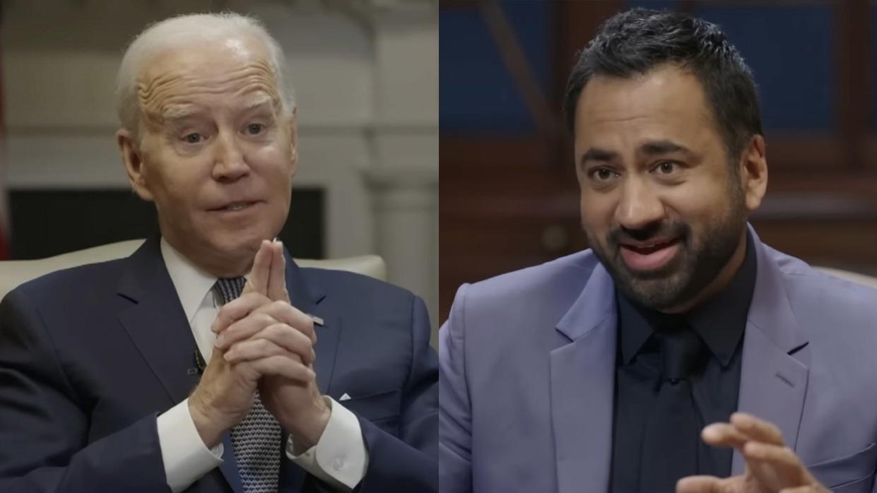 President Joe Biden and Kal Penn