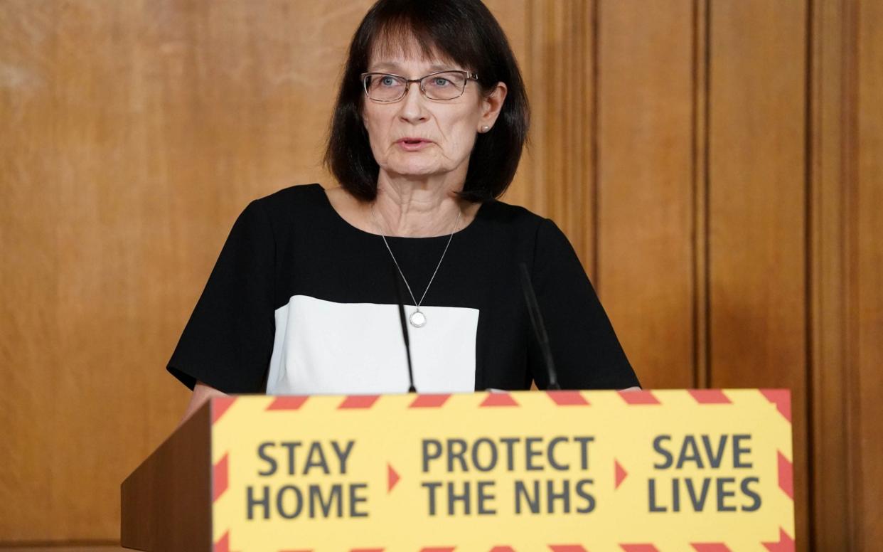 Dr Jenny Harries during an earlier press conference on the coronavirus pandemic - PA