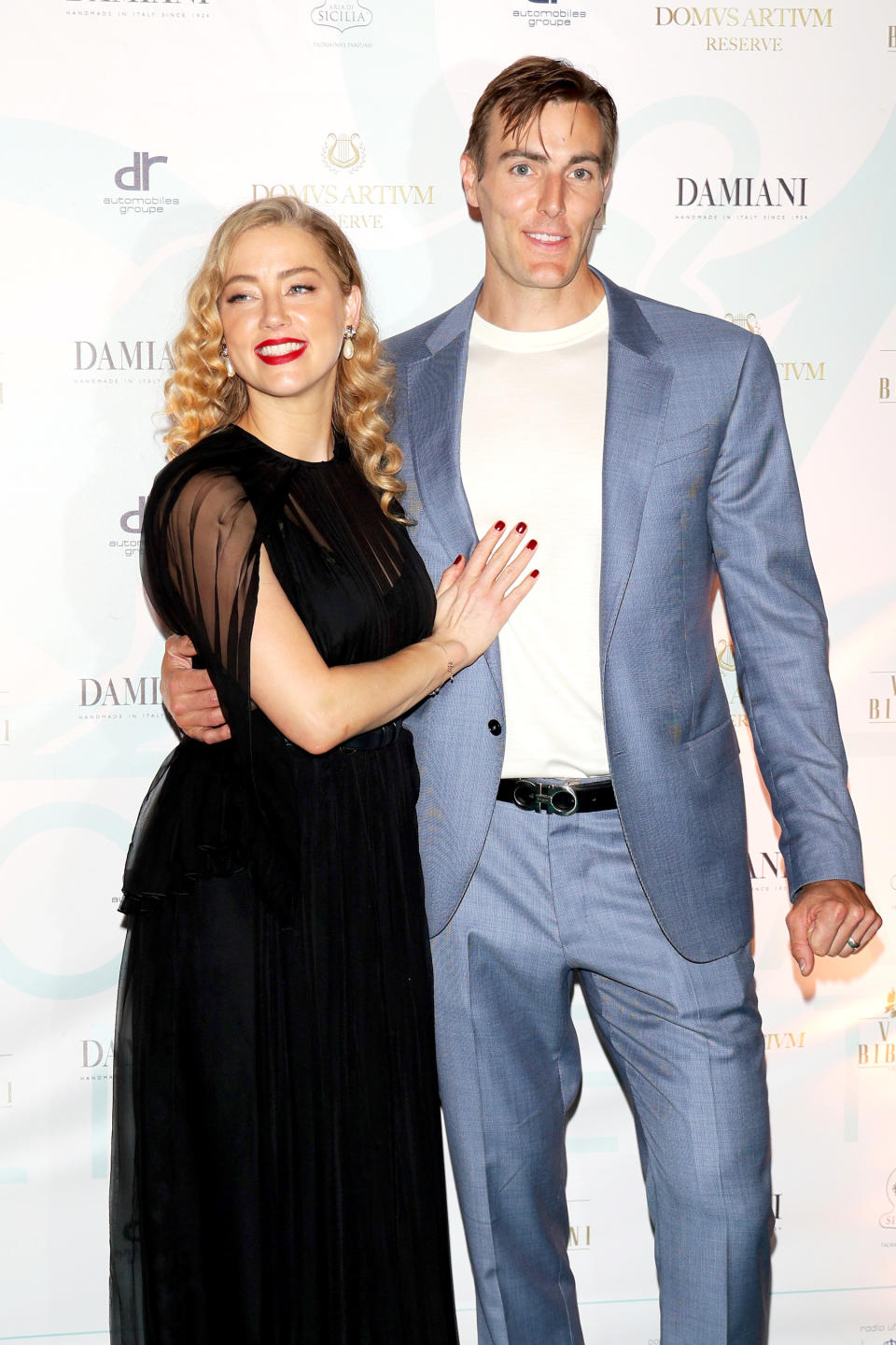 TAORMINA, ITALY - JUNE 24: Amber Heard and Conor Allyn attend the 69th Taormina Film Festival on June 24, 2023 in Taormina, Italy. (Photo by Ernesto Ruscio/Getty Images)