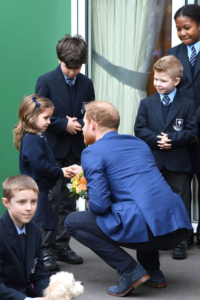 Prince Harry Gets an Adorable Welcome from Young Students