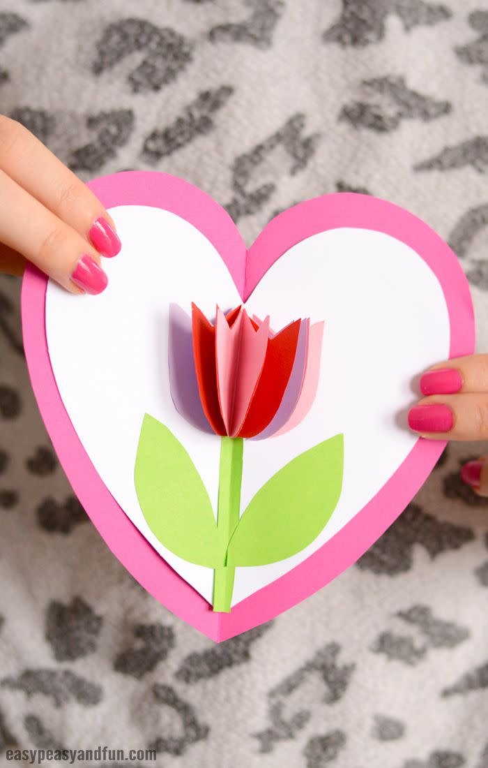 Tulip in a Heart Card