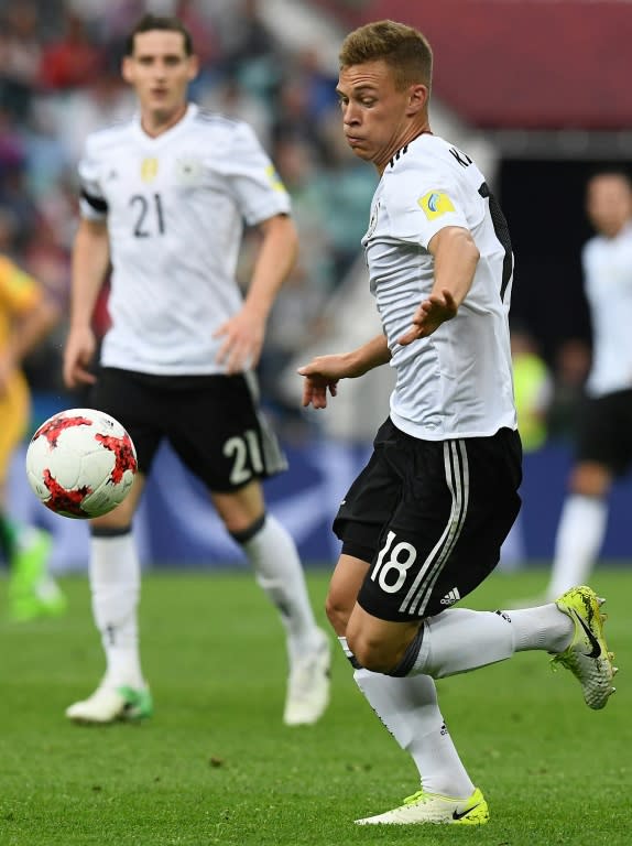 Germany's defender Joshua Kimmich controls the ball on June 19, 2017