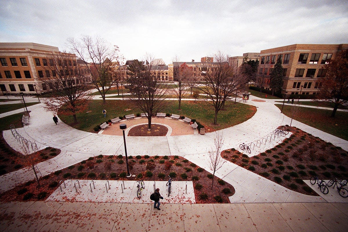 This file photo shows a view of the Bowling Green State University campus from the Student Union.