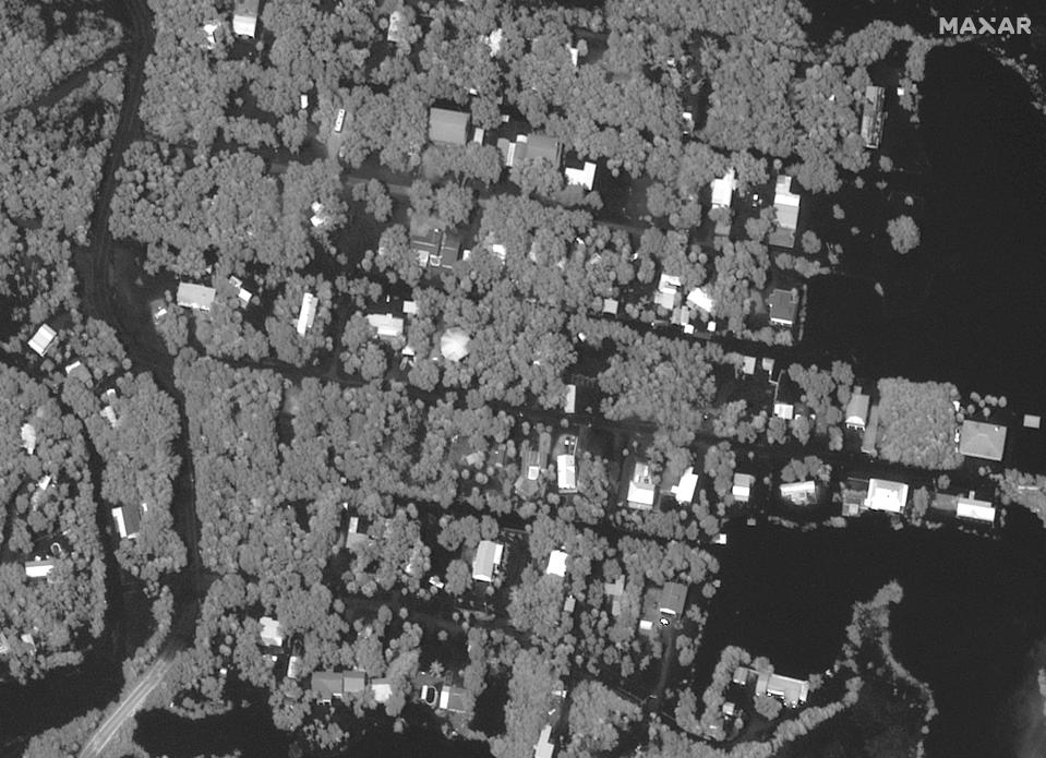 Maxar satellite imagery of Ozello, Florida, after being hit by Hurricane Idalia on Aug. 30, 2023. / Credit: Satellite image (c) 2023 Maxar Technologies