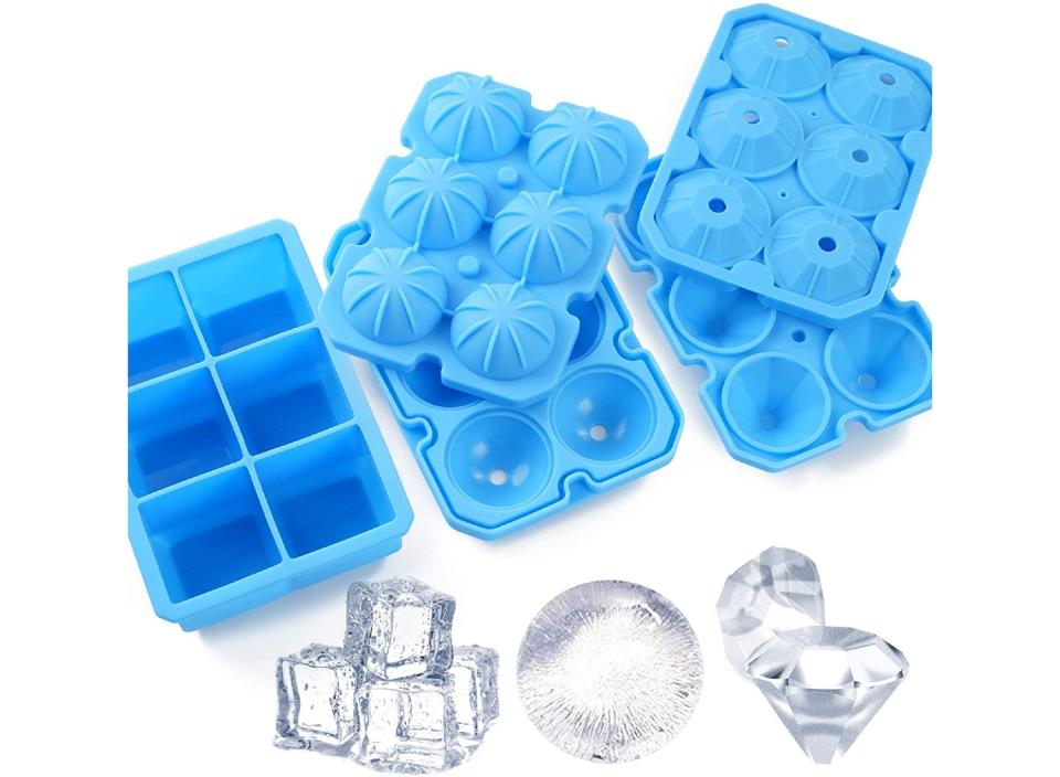 Chill your drinks with unique ice cube shapes thanks to these easy-release silicone trays. (Source: Amazon)