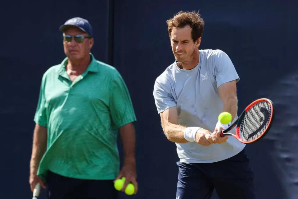 英國前球王穆雷(Andy Murray，右)第三次也是最後一次與他的教練藍道(Ivan Lendl)分手。法新社