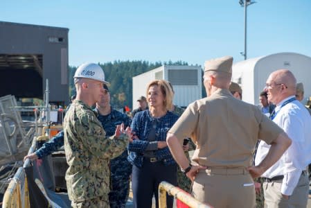 Under Secretary for Nuclear Security of the U.S. Department of Energy and Administrator of the National Nuclear Security Administration Lisa Gordon-Hagerty tours the Ohio-class ballistic missile submarine USS Alabama in Bangor