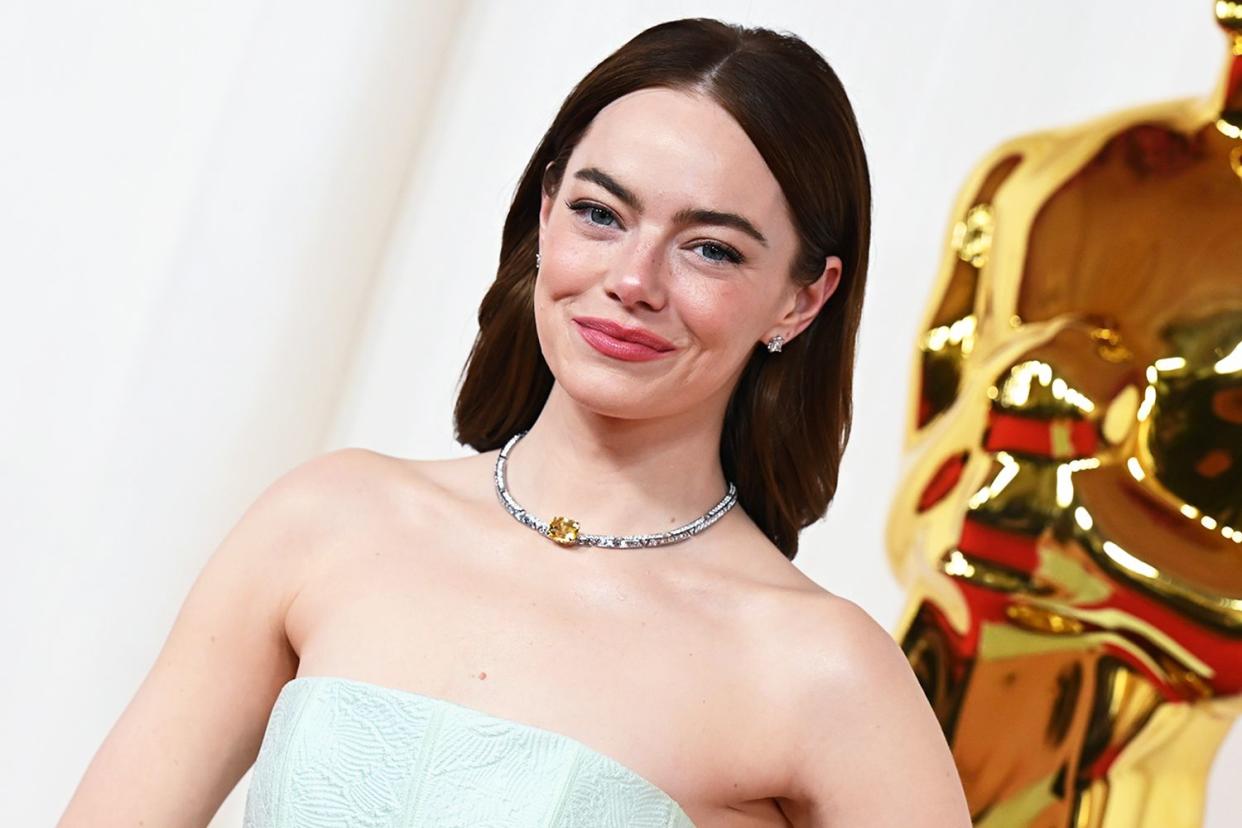 <p>Gilbert Flores/Variety/Getty</p> Emma Stone at the 2024 Oscars