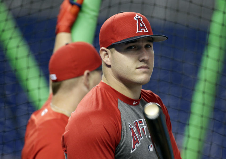 Mike Trout will donate $27,000 to Hurricane Harvey relief efforts. (AP Photo)