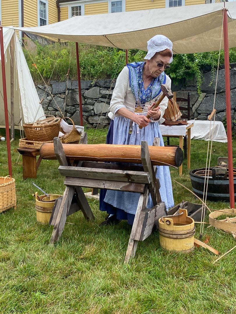 Artisans will demonstrate everything from shoe making, basket weaving, coopering to tinsmithing, needlework and spinning (fiber arts).
