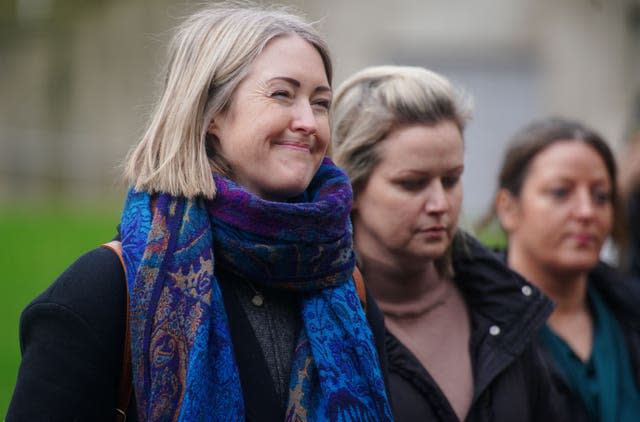 Brianna Ghey’s mother Esther Ghey (left) arrives at Manchester Crown Court 