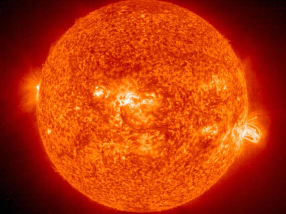 A solar flare erupts from a giant sunspot (file photo): AFP/Getty Images