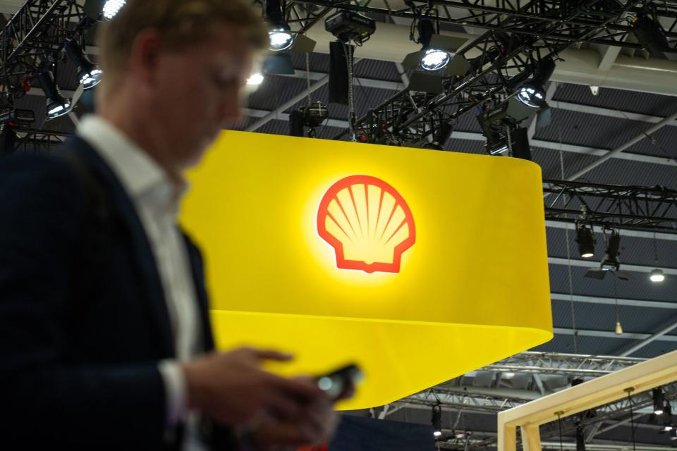 Signage for Shell Pc at the Gastech Exhibition & Conference in Singapore. (Photo: Nicky Loh/Bloomberg)