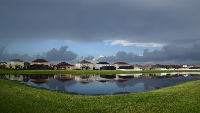 Amazing view of a colorful landscape after the storm, summer season in Riverview, Florida.