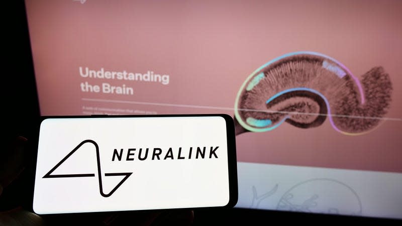 Stock photo of Neuralink logo and website