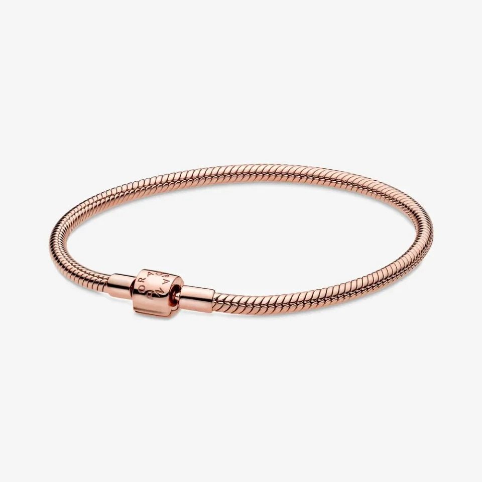 Pandora Moments Heart Clasp Snake Chain Bracelet. Image via Pandora