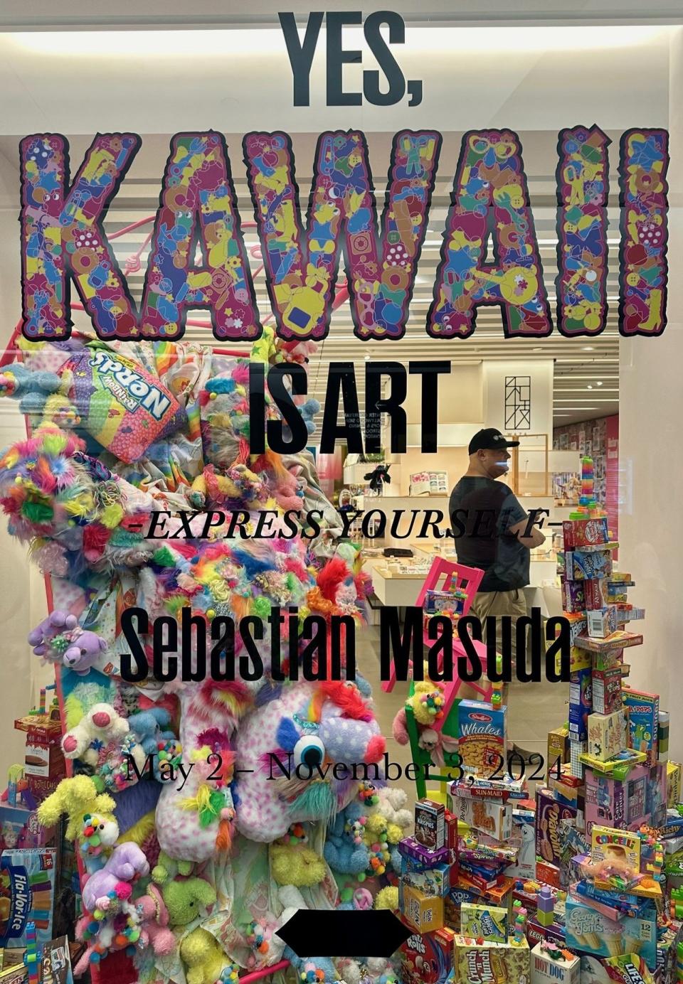 被稱為「卡哇伊之王」的Sebastian Masuda首次在好萊塢的Japan House舉辦「Yes，KAWAII is Art -EXPRESS YOURSELF」展覽。（記者張宏／攝影）