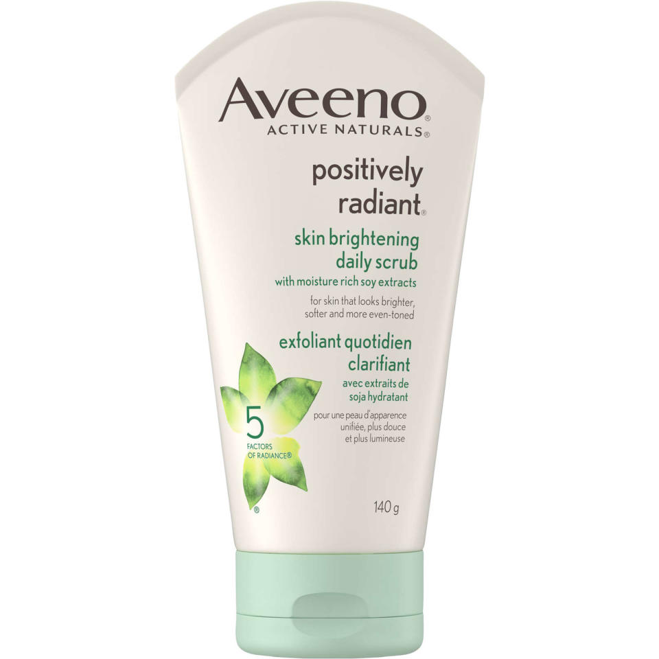 Aveeno Active Naturals® Positively Radiant Skin Brightening Daily Scrub. Image via Shoppers Drug Mart