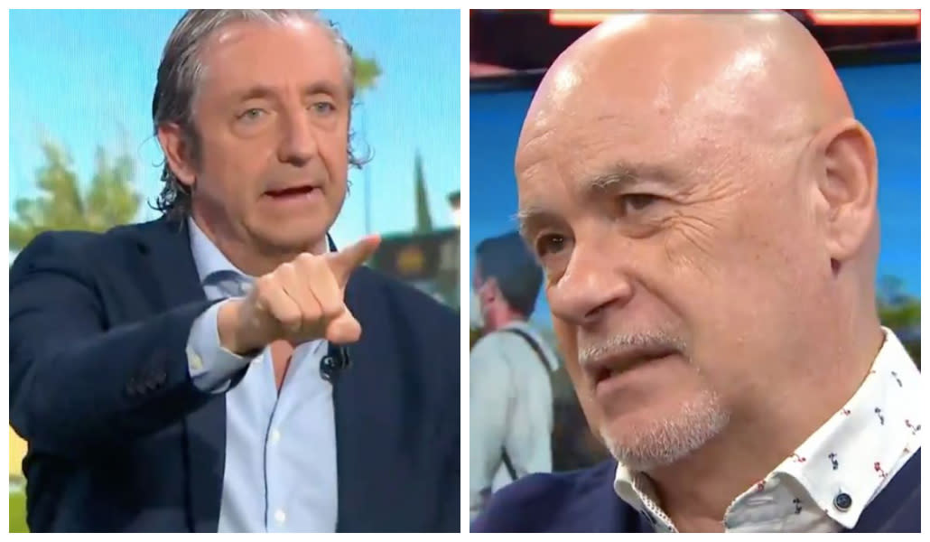 Josep Pedrerol y Alfredo Duro en el plató de 'El chiringuito de jugones'. (Fuente: Twitter7@elchiringuitotv)