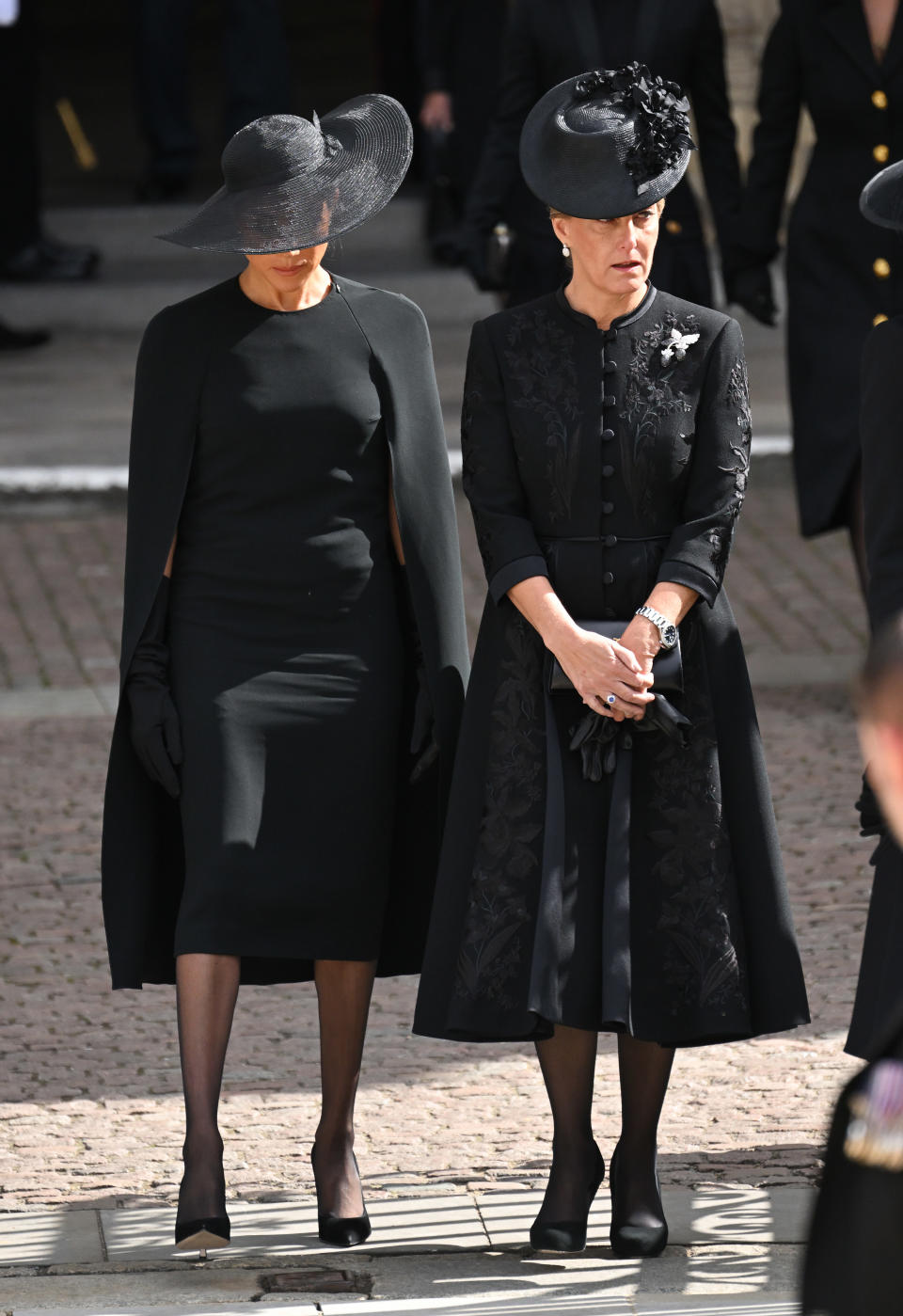 Meghan, Duchess of Sussex and Sophie, Countess of Wessex depart after attending the State Funeral of Queen Elizabeth II 