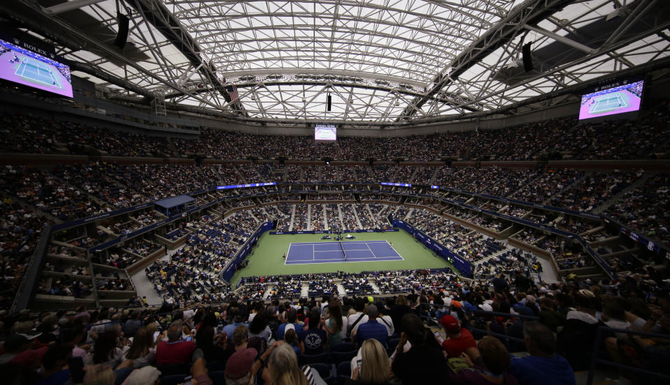 Arthur Ashe Stadium will again host the U.S. Open. (AP Photo/Frank Franklin II)