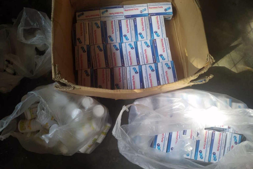 This May 2021 photo obtained by The Associated Press shows medicines at an underground clinic in Myanmar's Kachin state. Since February, government doctors have come to Kachin to provide care and train others in emergency medicine, says the founder of an underground clinic and medical training organization, who spoke anonymously to avoid retaliation. (AP Photo)