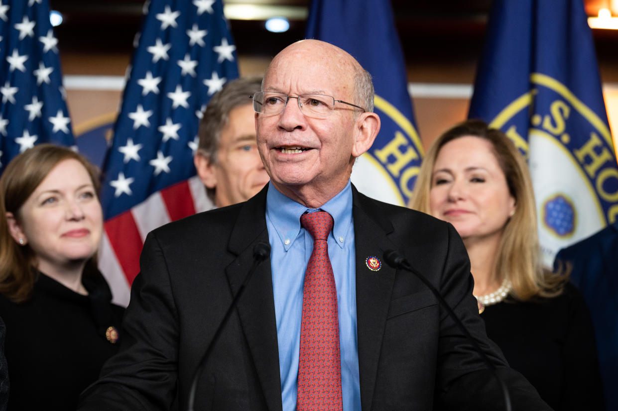 WASHINGTON, UNITED STATES - JANUARY 29 2020: U.S. Representative Peter DeFazio (D-OR) discussing a new infrastructure framework and the USMCA.- PHOTOGRAPH BY Michael Brochstein / Echoes Wire/ Barcroft Media (Photo credit should read Michael Brochstein / Echoes Wire/Barcroft Media via Getty Images)