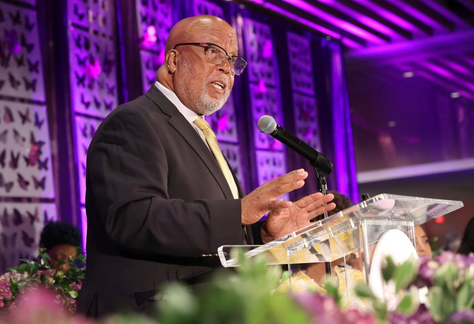 Bennie G. Thompson, U.S. Representative for Mississippi's 2nd Congressional District, accepts the Profiles in Courage Award during The Black Women's Agenda, Inc. 46th Annual Symposium Town Hall & Awards Luncheon at the Renaissance Washington, DC Downtown Hotel on Friday, Sept., 22, 2023 in Washington.