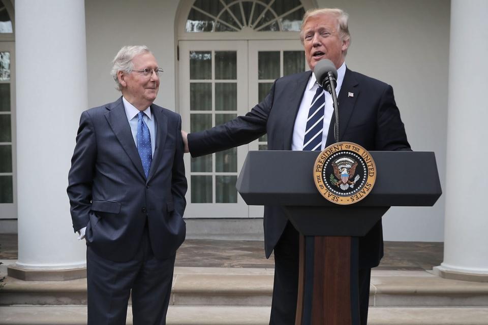 President Trump And Sen. Mitch McConnell Address Media After Working Lunch