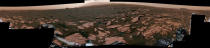 <p>This 360-degree mosaic from the Mast Camera (Mastcam) on NASA’s Curiosity Mars rover looks out over a portion of the Bagnold Dunes, which stretch for several miles. From early February to early April 2017, the rover examined four sites near linear dunes for comparison with what it found in late 2015 and early 2016 during its investigation of crescent-shaped dunes. This two-phase campaign is the first close-up study of active dunes anywhere other than Earth.<br> The dark, rippled surface of a linear dune is visible at the center of the view and receding into the distance to the left. The bedrock of the Murray formation, made from sediments deposited in lakes billions of years ago, is in the foreground, along with some components of the rover. The location, called “Ogunquit Beach,” is on the northwestern flank of lower Mount Sharp. (Photo: NASA/JPL-Caltech/MSSS) </p>