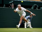 Britain Tennis - Wimbledon - All England Lawn Tennis & Croquet Club, Wimbledon, England - 1/7/16 Argentina's Juan Martin Del Potro in action against Switzerland's Stan Wawrinka REUTERS/Paul Childs