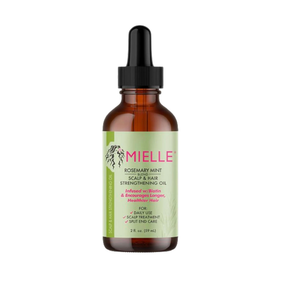 Mielle Organics Rosemary Mint Scalp & Hair Strengthening Oil on white background
