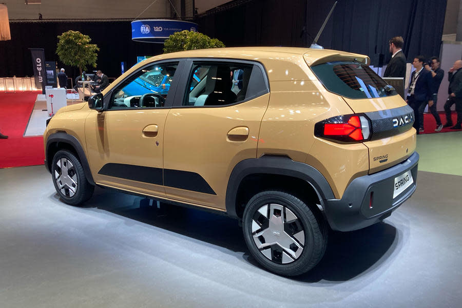 Dacia Spring at Geneva motor show – rear quarter