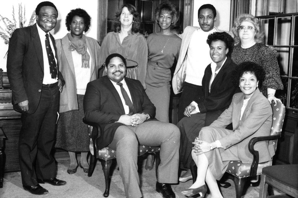 A photo of the 1985-1986 Commission for Blacks at the University of Tennessee, which was founded in 1973.