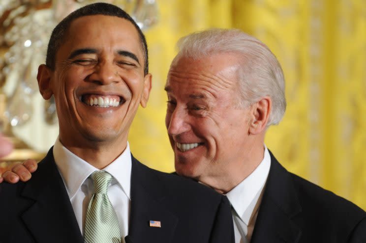 Ein eingespieltes Team: Präsident Obama und sein Vize Joe Biden. (Bild: Getty Images)