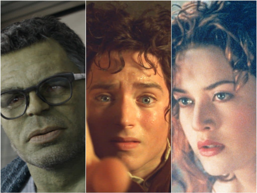 Mark Ruffalo in ‘Avengers: Endgame’, Elijah Wood in ‘Lord of the Rings’ and Kate Winslet in ‘Titanic' (Marvel Studios/New Line Cinema/Paramount)