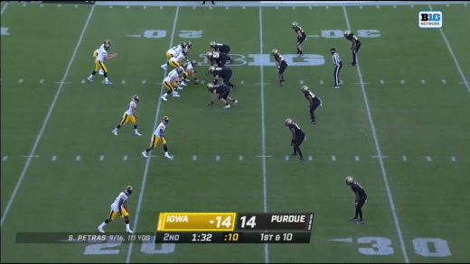 Cronk couldn't protect the edge on this second-quarter sack vs. Purdue.