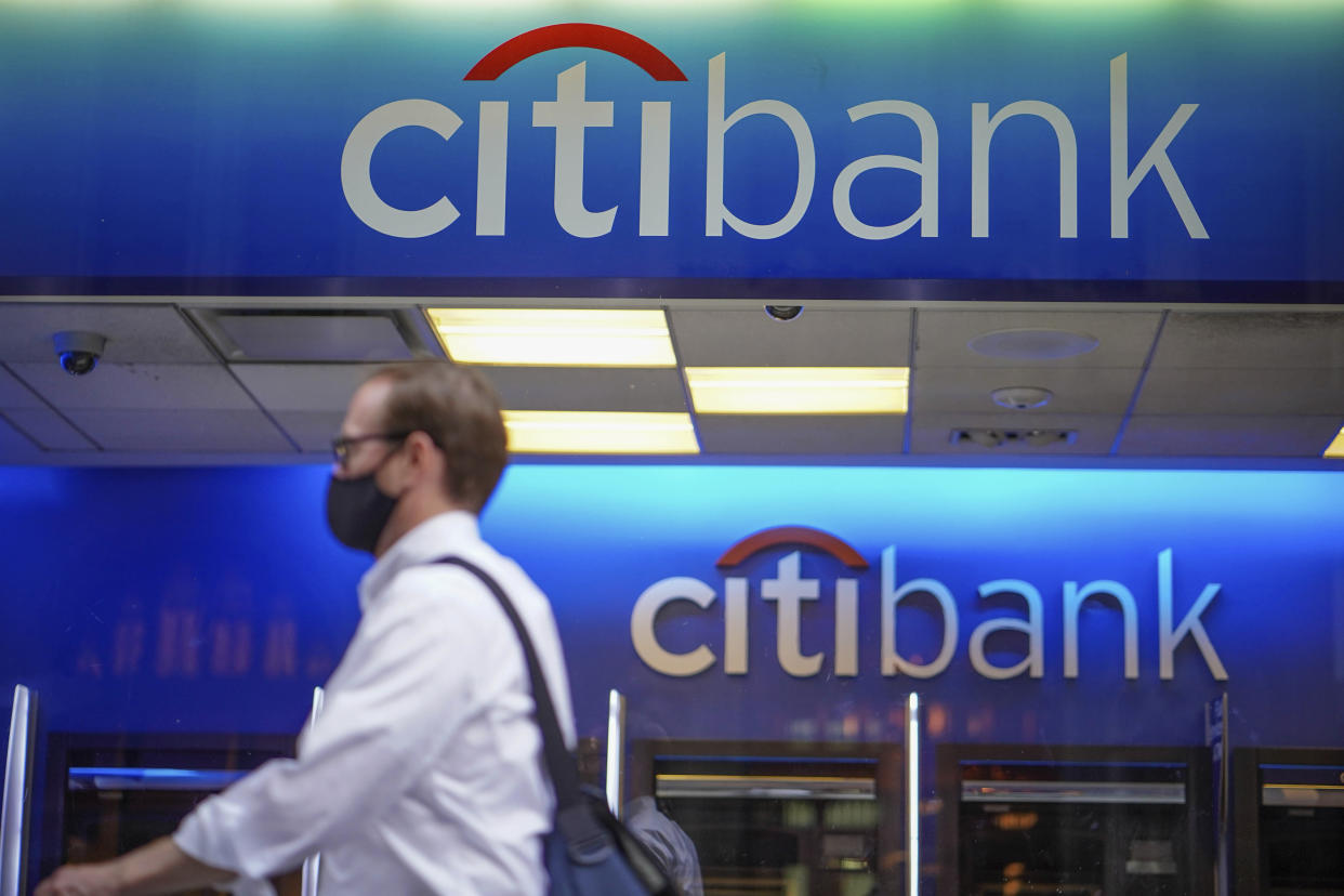 Photo by: John Nacion/STAR MAX/IPx 2020 8/3/20 A view of a Citibank logo as Bloomberg report "Citi Sued by Gay Employee for Discrimination, Retaliation". New York City continues to Phase 4 of re-opening following restrictions imposed to curb the coronavirus pandemic on August 3, 2020 in New York City. Phase 4 of reopening: Zoos, pro sports, TV and movie crews.