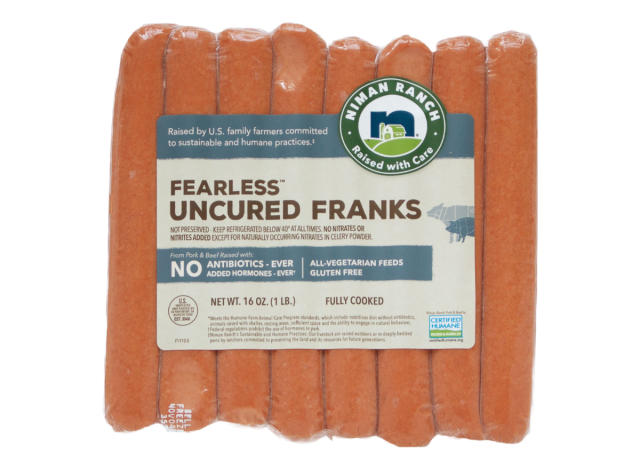 A & H Uncured No-Nitrate Added Reduced Fat & Sodium Kosher Beef Hot Dogs 12  oz.