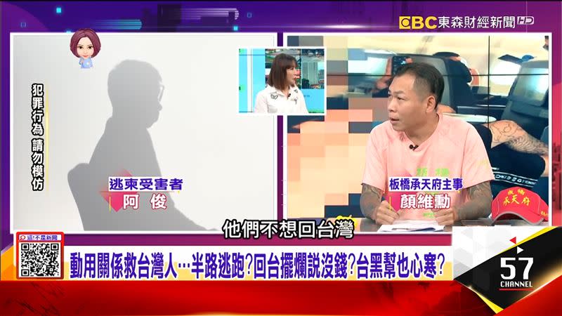 顏維勳說，曾救出2個人，但他們不想回台灣又逃走，導致代墊的贖金打水漂。（圖／翻攝自YouTube／這!不是新聞）