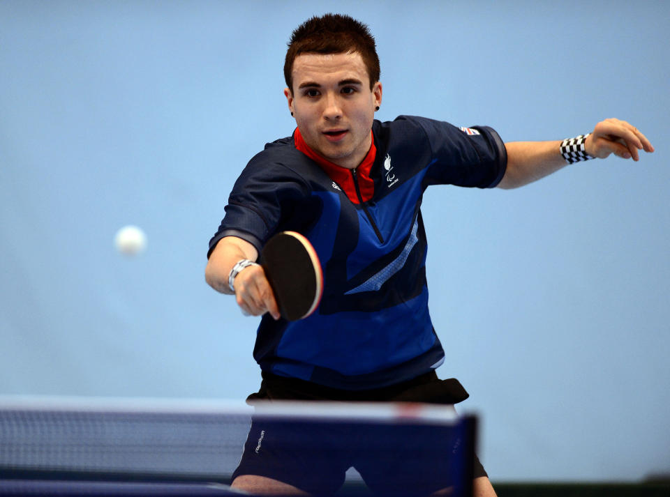 Great Britain's Will Bayley in action during Table Tennis training at the Bath Sports Training Village, Bath.