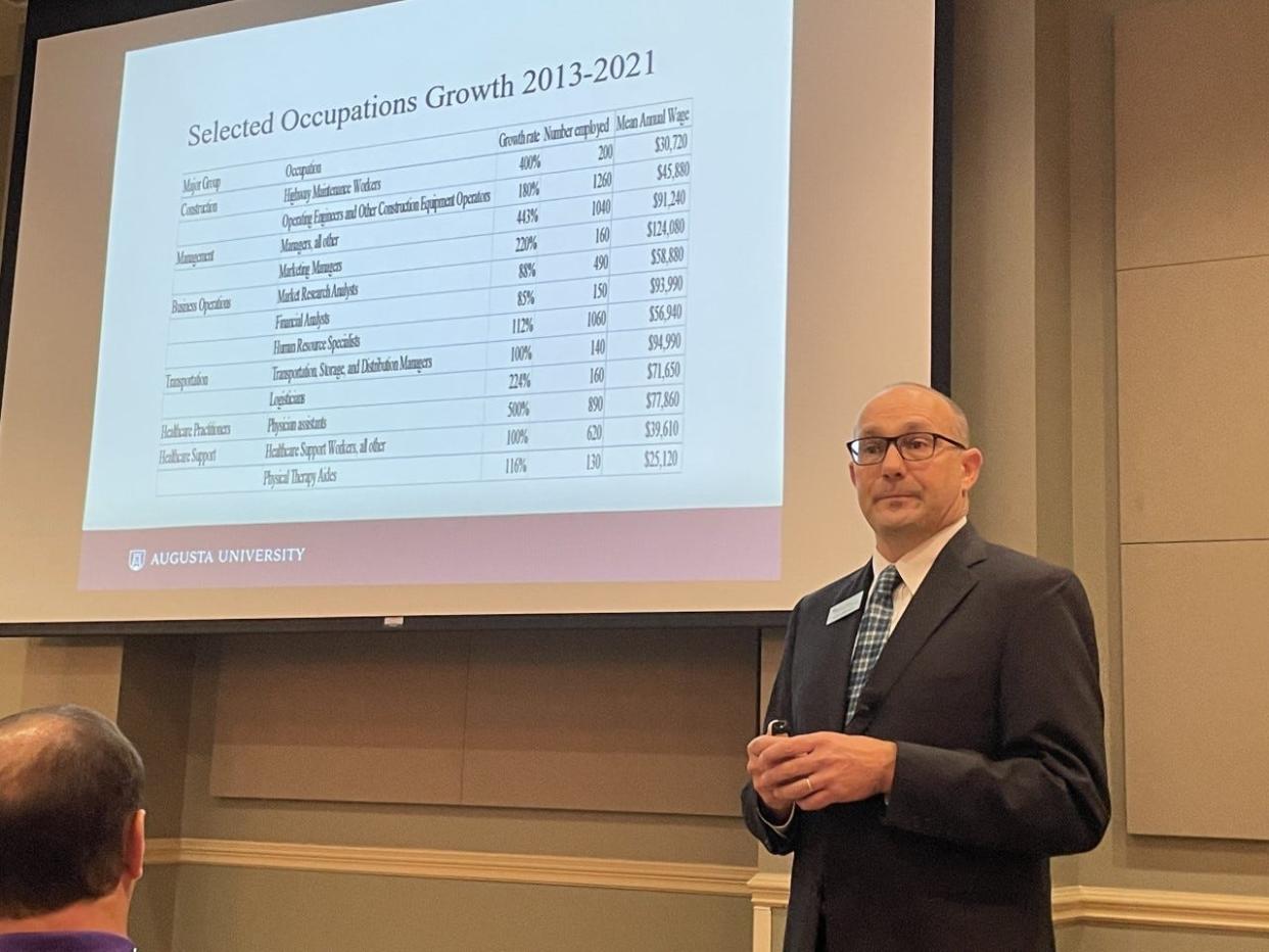 Dr. Simon Medcalfe of Augusta University delivered his 15th Annual Economic Forecast for the Augusta area on Dec. 8, 2022, at Augusta University.