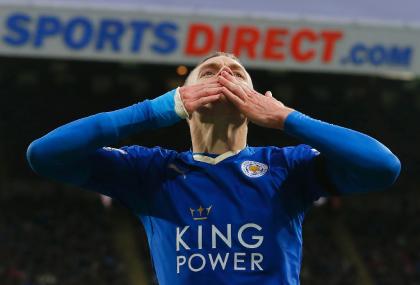 Jamie Vardy's emergence as a top goal scorer paralleled Leicester City's rise. (AFP Photo)