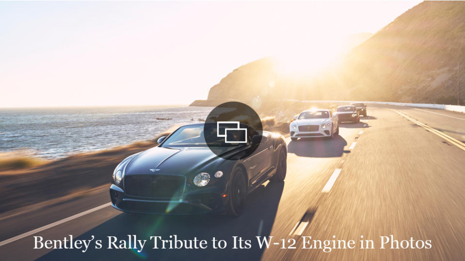 Speed variants from Bentley's current model line power along Pacific Coast Highway in Malibu.