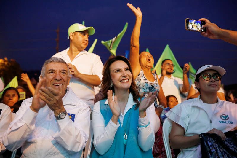 Guatemalan presidential candidate Zury Rios attends an event of her campaign rally, in Guatemala City