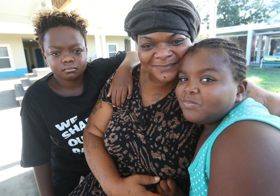 Shenika Collins and her children, 10-year-old Myron Scott and 7-year-old A'Layah Powell, have been without a home since Hurricane Ian. The family has been staying at Daytona Beach's Hope Place family shelter since early August.