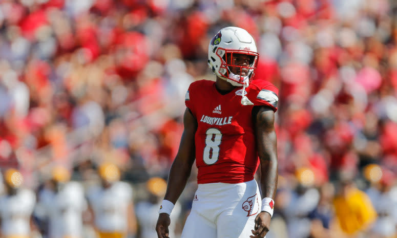 Lamar Jackson in his Louisville uniform.